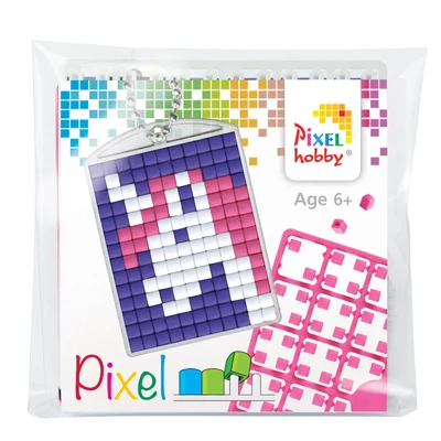 Pixel kulcstartó szett Rózsaszín Unikornis (alaplap+3 szín)
