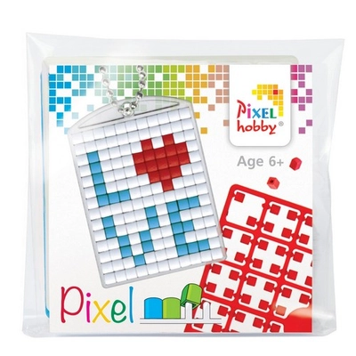 Pixel kulcstartó szett Love  (alaplap+3 szín)