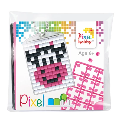 Pixel kulcstartó szett mosolygó boci  (alaplap+3 szín)