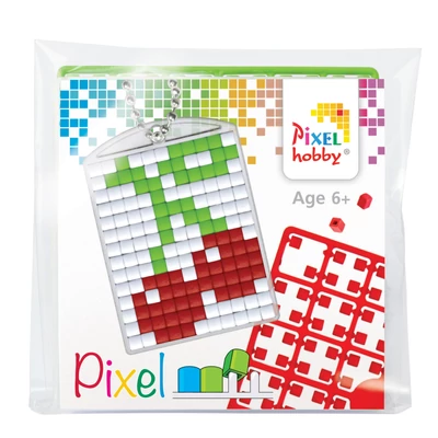 Pixel kulcstartó szett cseresznye  (alaplap+3 szín)