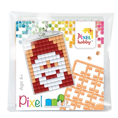 Pixel kulcstartó szett Mikulás (alaplap+3 szín)