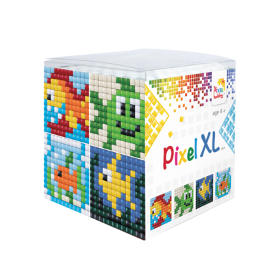 Pixel XL kocka halak 4 db 6x6 cm kép (4 alaplap+12 XL szín)