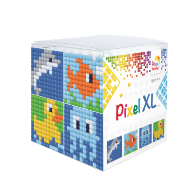 Pixel XL kocka vízi élőlények 4 db 6x6 cm kép (4 alaplap+12 XL szín)