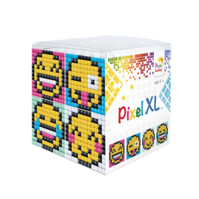 Pixel XL kocka smiley 4 db 6x6 cm kép (4 alaplap+12 XL szín)