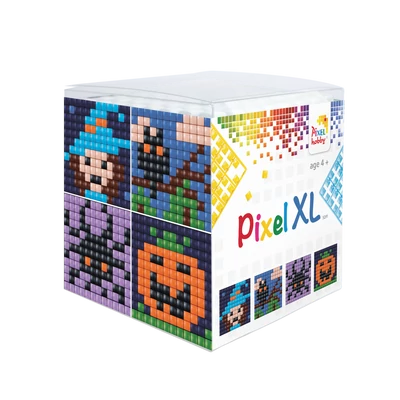 Pixel XL kocka halloween 4 db 6x6 cm kép (4 alaplap+12 XL szín)