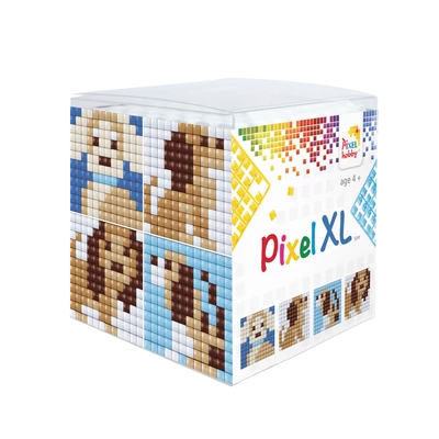 Pixel XL kocka kutya 4 db 6x6 cm kép (4 alaplap+12 XL szín)