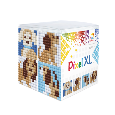 Pixel XL kocka kutya 4 db 6x6 cm kép (4 alaplap+12 XL szín)