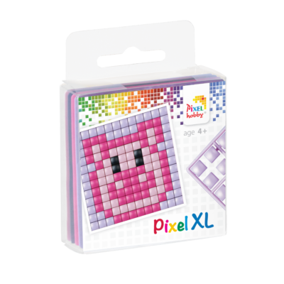 Pixel XL szett malac 6x6 cm (1 alaplap+4 XL szín)