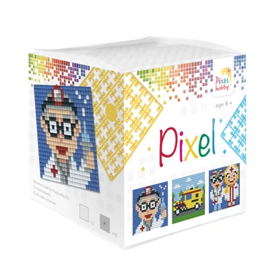 Pixel kocka mentő 3 db 6x6 cm kép (3 alaplap+18 szín)