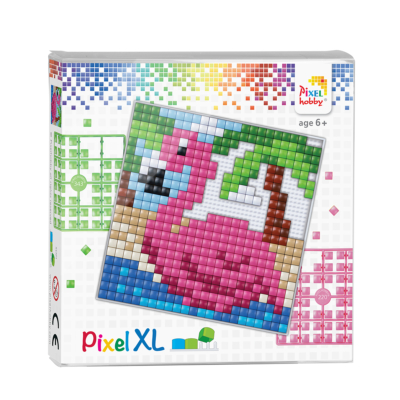 Pixel XL szett  flamingó 12x12 cm (4 alaplap+16 szín)