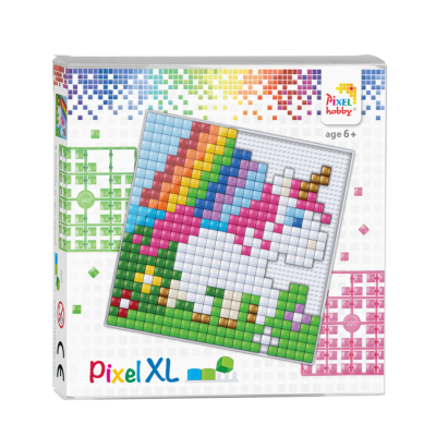 Pixel XL szett  bébi unikornis 12x12 cm (4 alaplap+16 szín)
