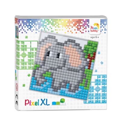 Pixel XL szett  elefánt 12x12 cm (4 alaplap+16 szín)