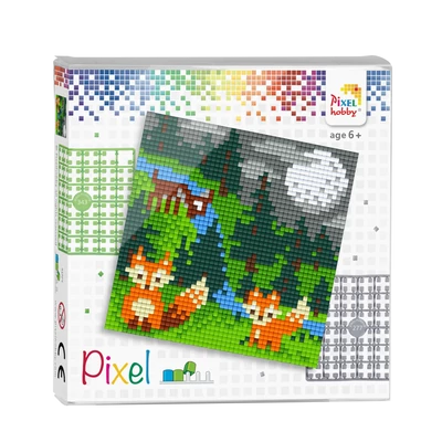 Pixel szett 4 alaplapos rókák 12x12 cm (4 alaplap+20 szín)