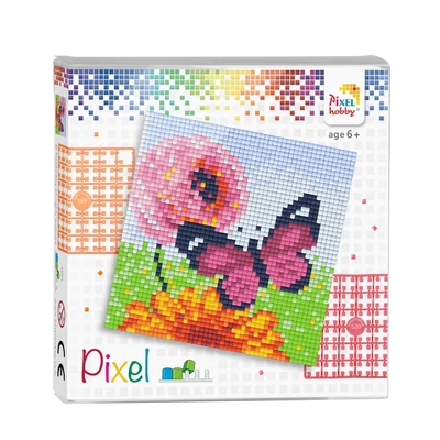 Pixel szett 4 alaplapos pillangó 12x12 cm (4 alaplap+20 szín)