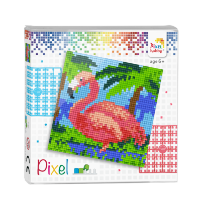 Pixel szett 4 alaplapos flamingó 12x12 cm (4 alaplap+20 szín)