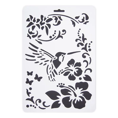 Stencil kolibri virág A/4 