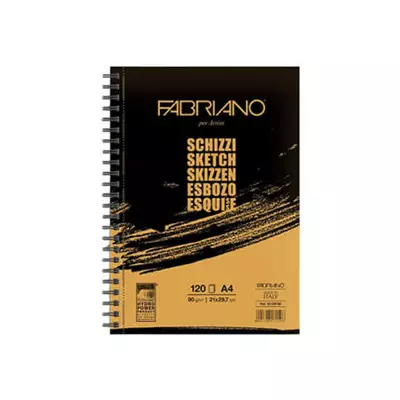 Fabriano Schizzi vázlattömb 90g 120 lap A4 oldalt spirálos