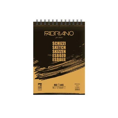 Fabriano Schizzi vázlattömb 90g 60 lap A5 felül spirálos