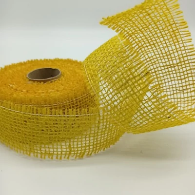 Juta szalag sárga 5 cm
