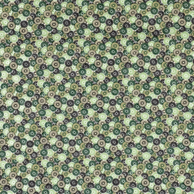 Pamutvászon zöld apró margaréta virágokkal
