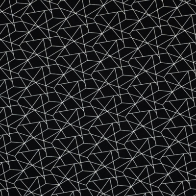 Pamutvászon fekete alapon fehér geometrikus minta