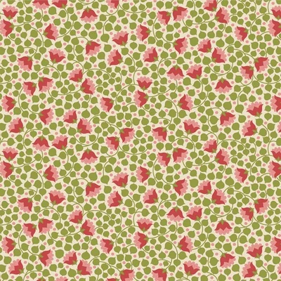 Pamutvászon - Tilda Wallflower – Bellflower Green 55x55 cm