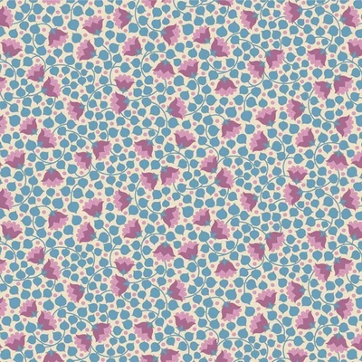 Pamutvászon - Tilda Wallflower – Bellflower Blue 55x55 cm