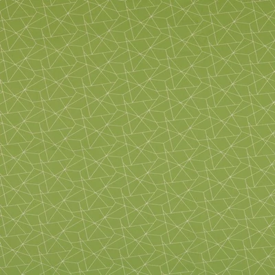 Pamutvászon zöld alapon fehér geometrikus minta