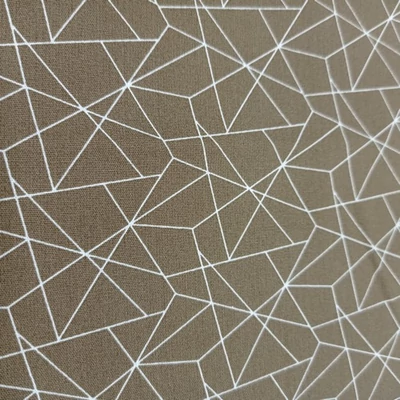 Pamutvászon barna alapon fehér geometrikus minta