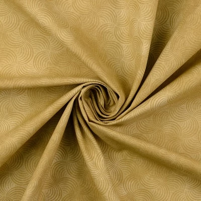 Pamutvászon batikolt bézs alapon barna íves minták