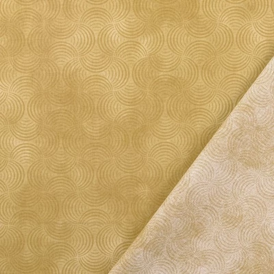 Pamutvászon batikolt bézs alapon barna íves minták