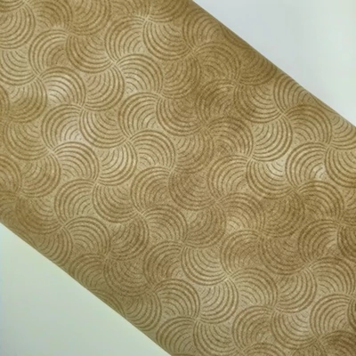 Pamutvászon batikolt bézs alapon barna íves minták