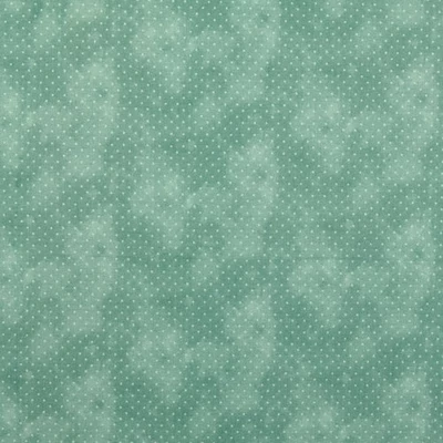 Pamutvászon batikolt mentazöld alapon világoszöld pöttyök
