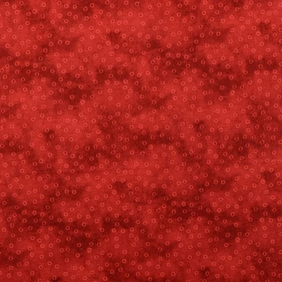 Pamutvászon batikolt piros alapon világospiros karikák