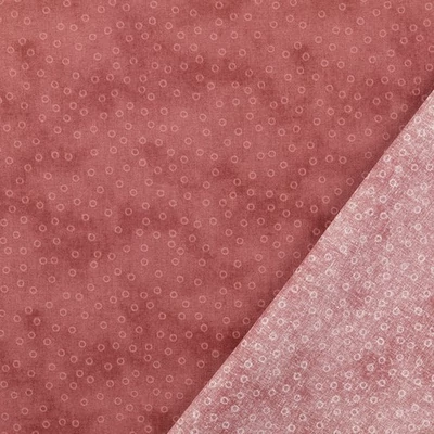 Pamutvászon batikolt mályva alapon rózsaszín karikák