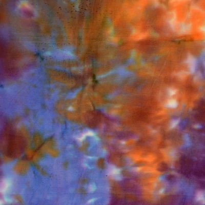 Pamutvászon batikolt lilás-kékes-narancs árnyalatokban