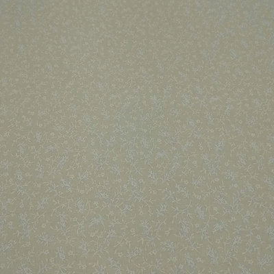 Pamutvászon fehér indás virágos drapp alapon