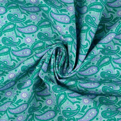 Pamutvászon kasmír mintás türkiz