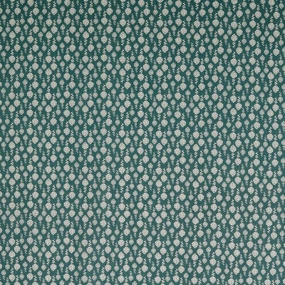 Pamutvászon mákvirág kékeszöld