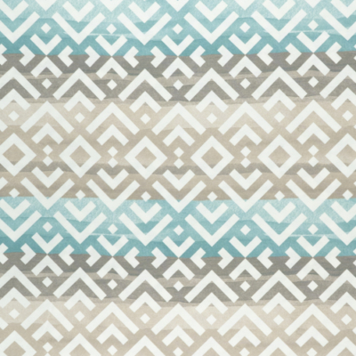 Lonetta vászon türkiz-natúr geometrikus minta